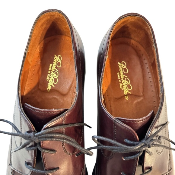 Brooks Brothers Dress Shoes Men\'s Size 10 Red Brown Apron Toe Oxford Derby Italy main image 6
